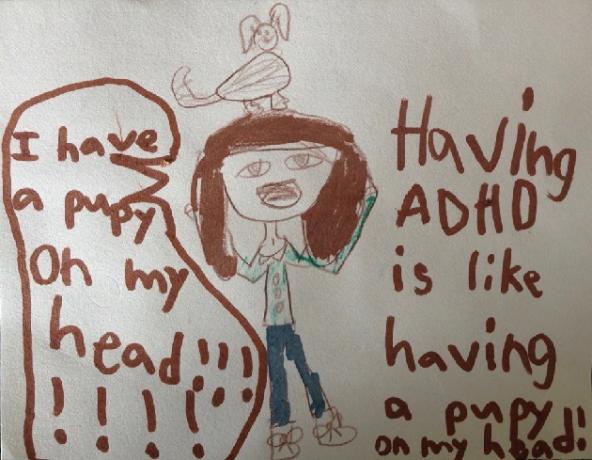 A gyermek ábrázolja, hogy milyen érzés az ADHD a művészetben